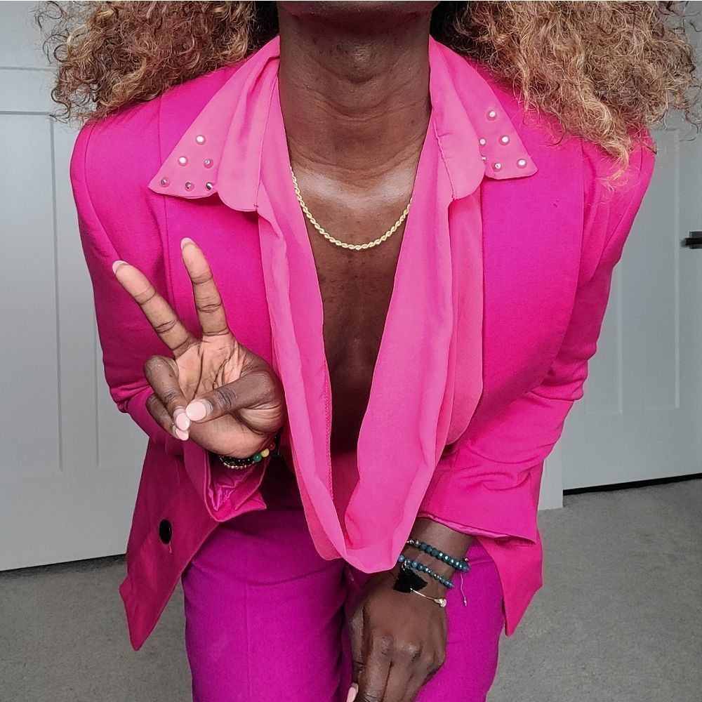 Pink Drape Blouse - Picture 9 of 12